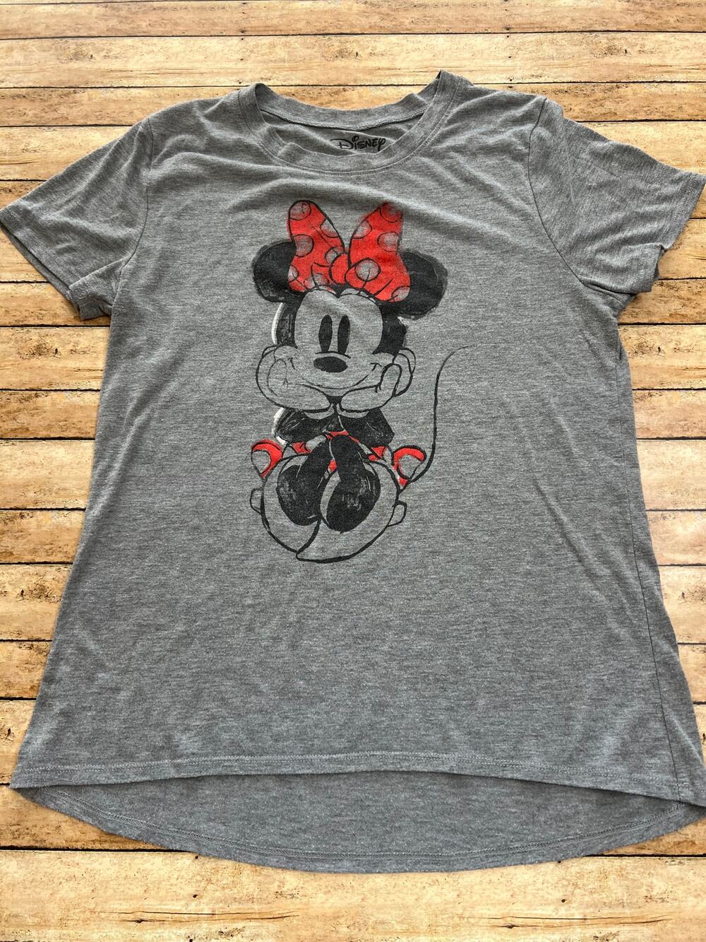 Disney Red Minnie Mouse on Gray Tshirt Medium